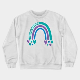Sexual Assault Awareness Rainbow with hearts Crewneck Sweatshirt